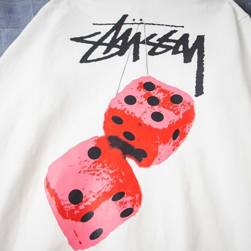 Stussy White Hoodie with Red Dice Graphic - Picture 5 of 8